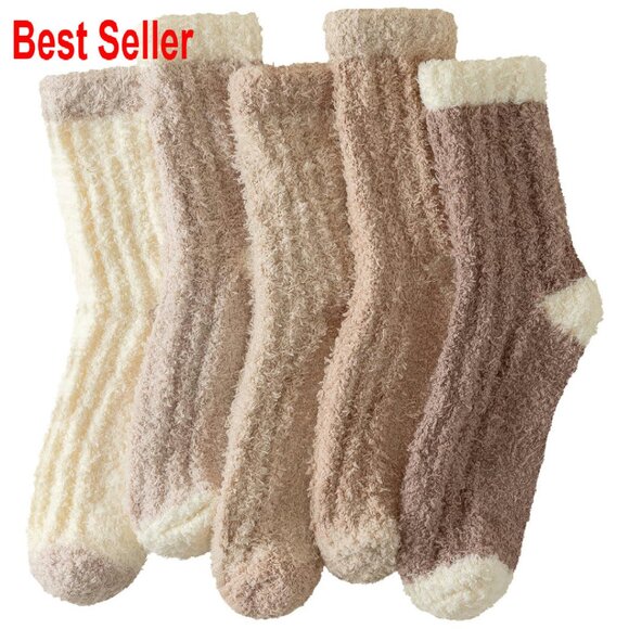 Accessories - Super Soft Fuzzy Slipper Socks Cozy Winter Warm Fluffy Crew Socks